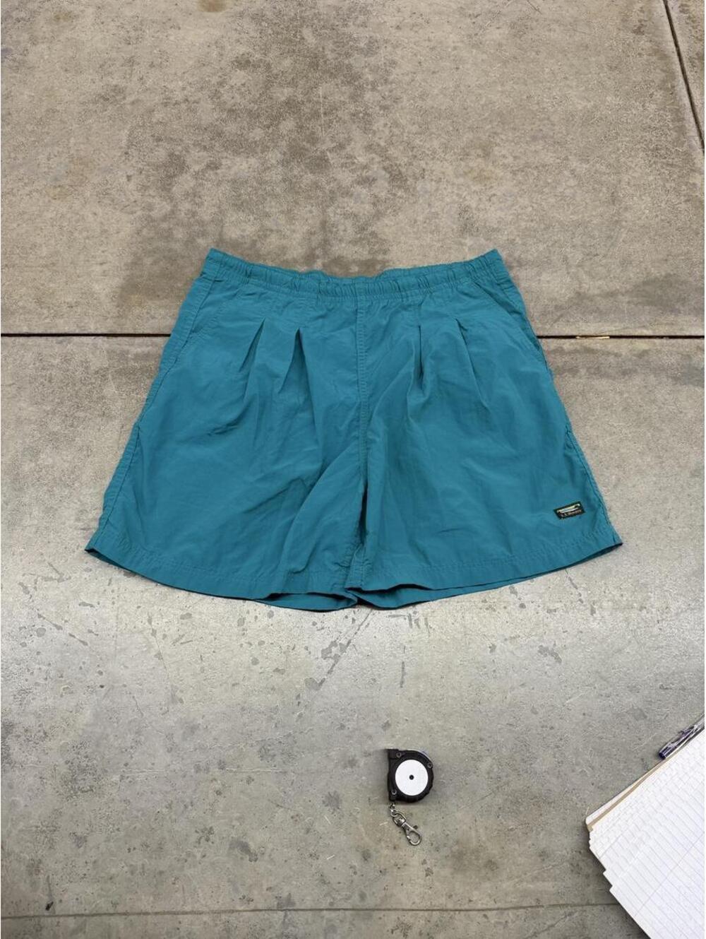 vintage l.l. bean made in usa blue nylon shorts size medium